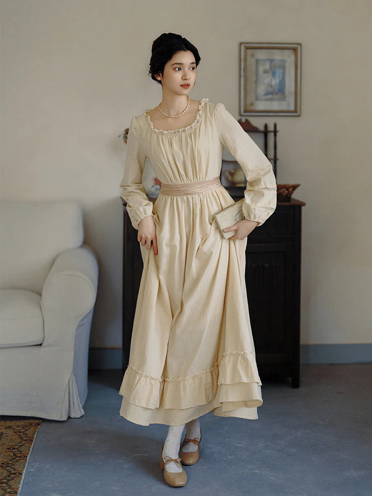 Golden Hour Vintage Gathered Dress