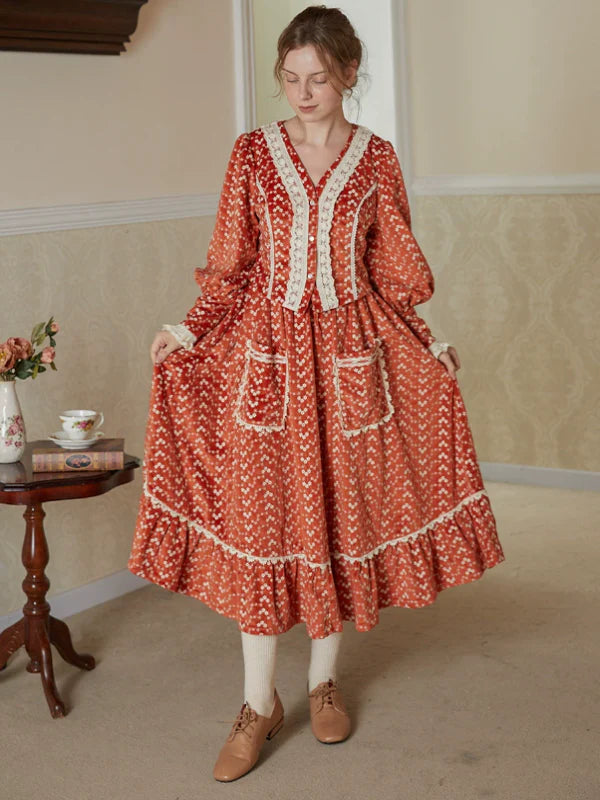 Autumn's Flaming Whisper Dress