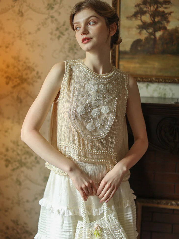 Olivia's Retro Flower Elegance Top