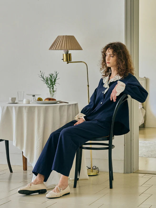 Midnight Elegance Lace Pajama Set