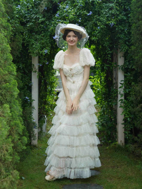 Ivory Princess Garden Ruffle Dress