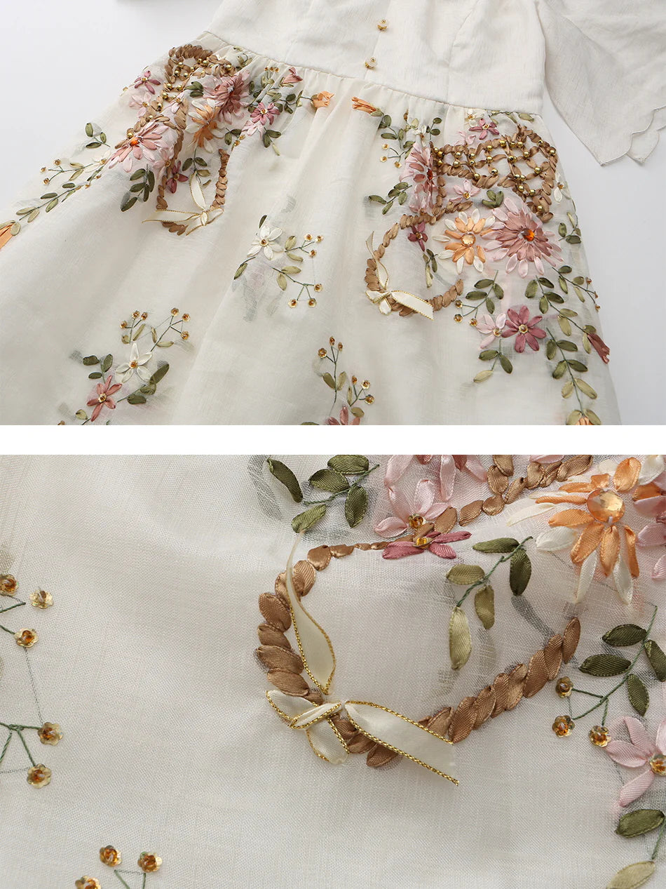 Elizabeth's Retro White Elegance Dress