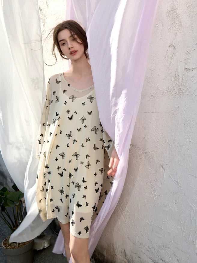 Butterfly Dream Nightgown with Slip Set