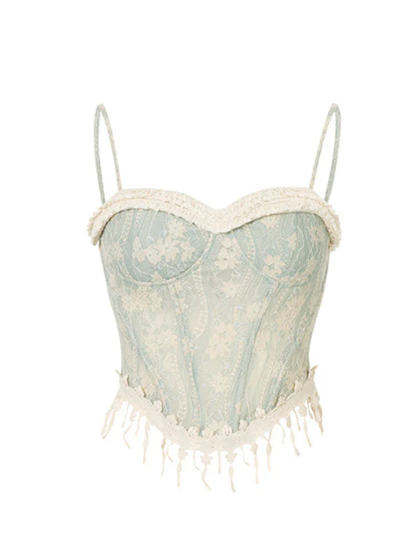 Ethereal Lace Corset & Dreamy Chiffon Skirt