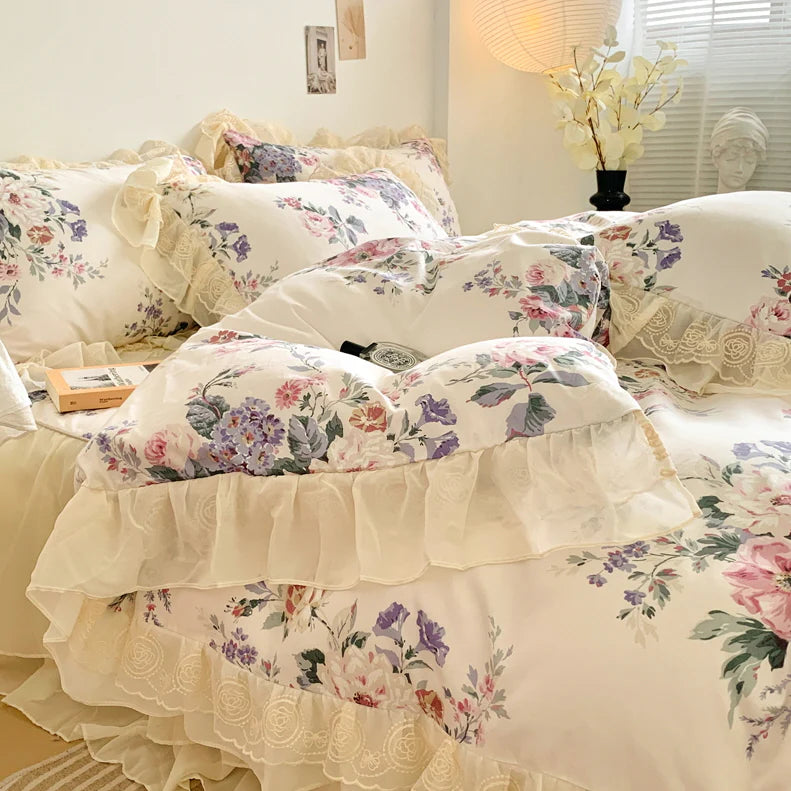 Romantic Pastoral Floral Cotton Bedding Set