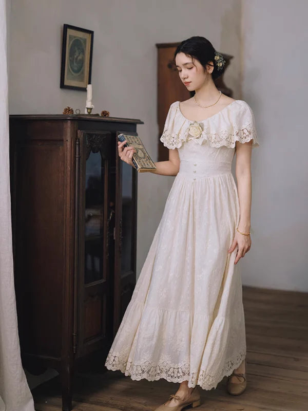 Ivory Whisper Embroidered Dress