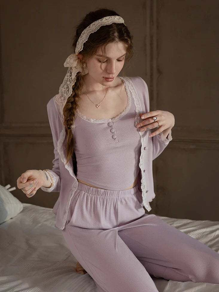 Lavender Bloom Modal Pajama Set