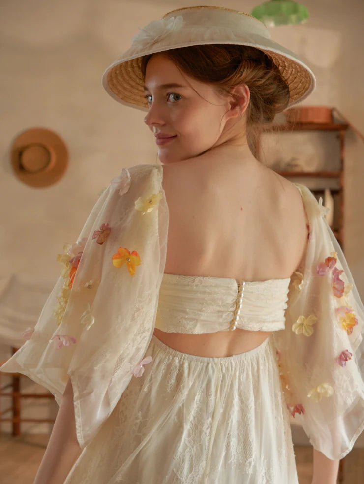 Floral Sleeves Enchanted Garden Bloom Dress