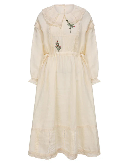 Mori Garden Embroidered Linen Dress