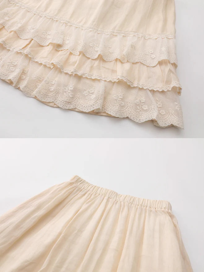 Forest Whisper Embroidered Ramie Skirt