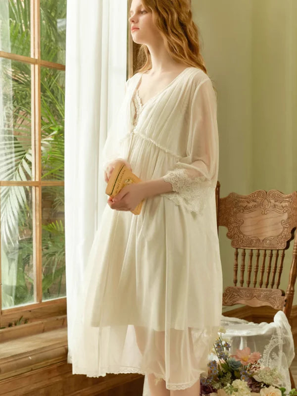 Serene Angel Lace-Adorned Nightdress
