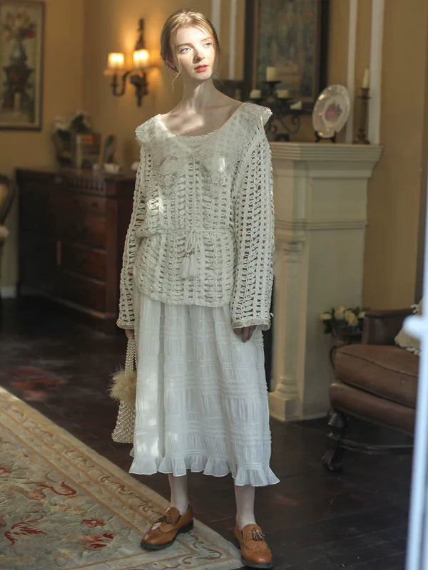 Sparkling Elegance French Knit Ensemble Dress