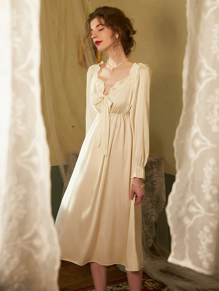Romantic Cozy Long Sleeve Nightgown
