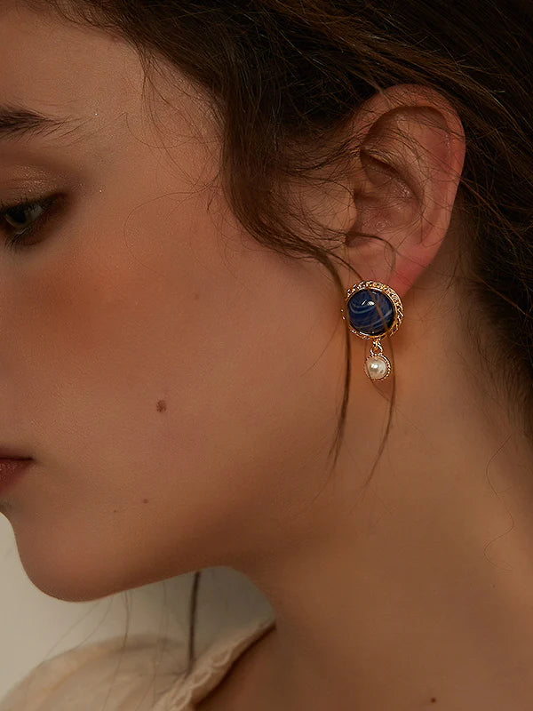 Elegant Blue Stud Earrings