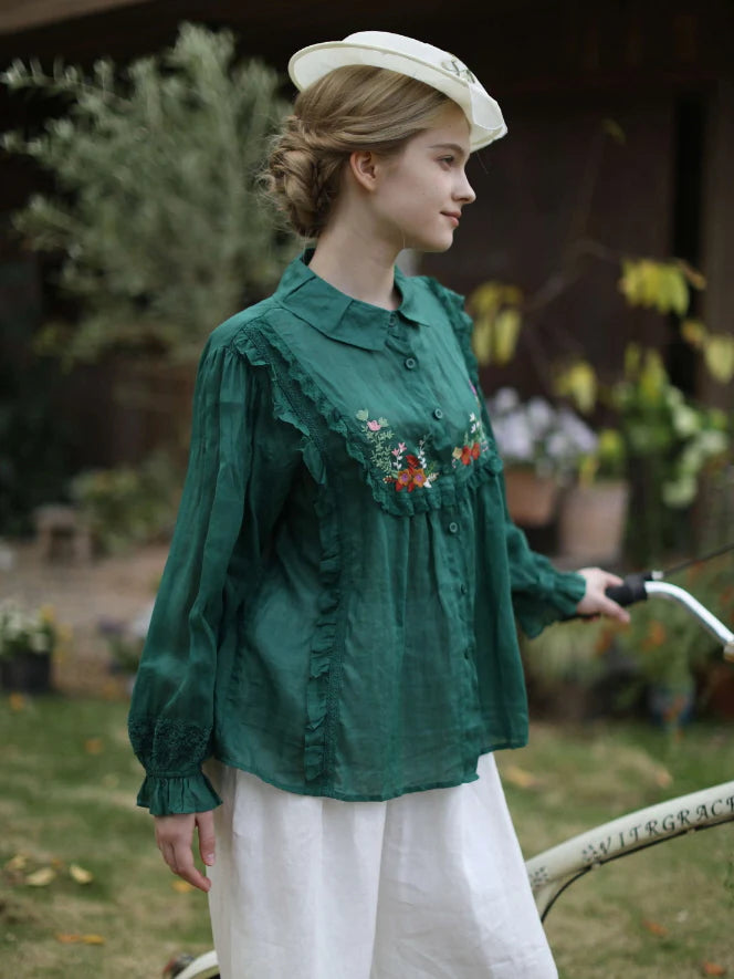 Blooming Petals Embroidered Blouse