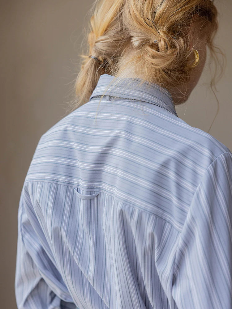 Vintage Striped Bow-Tie Blouse