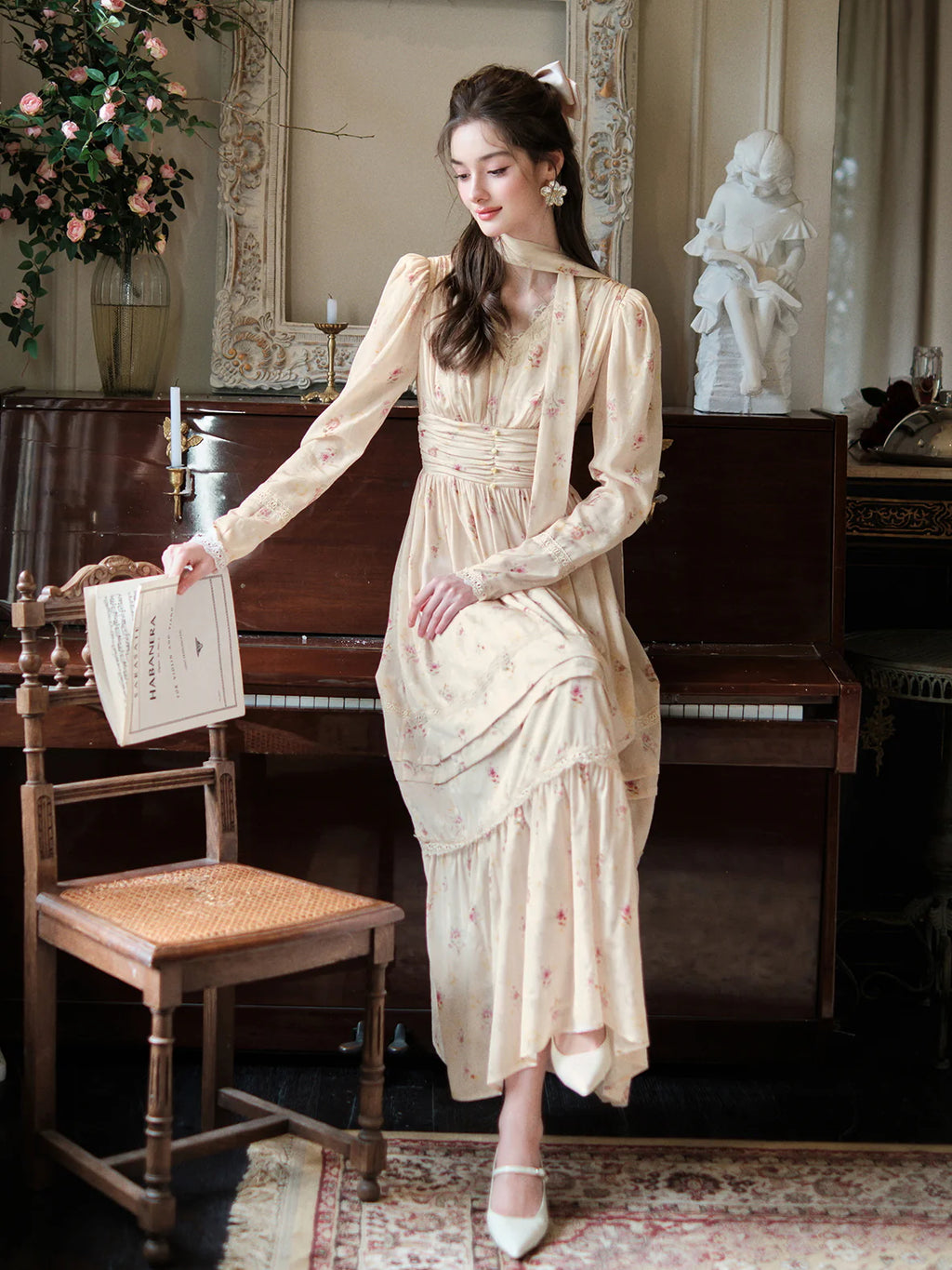 Whispering Roses Vintage Lace Dress