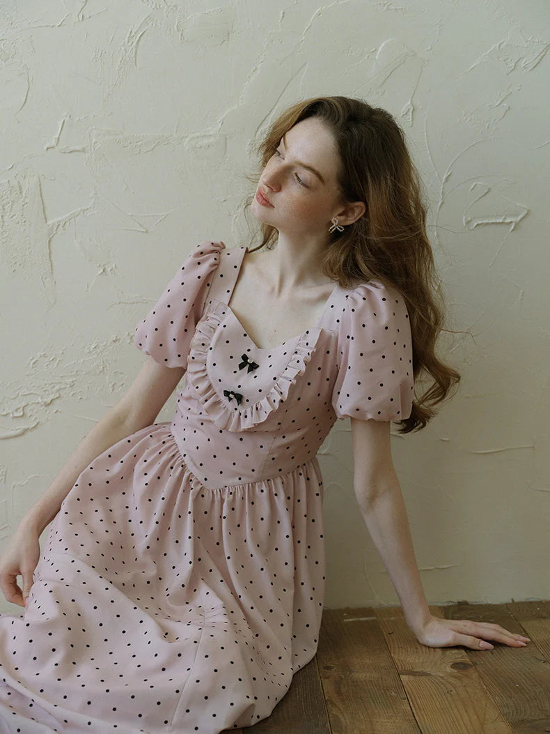 Pink Polka Dot Sweetheart Dress