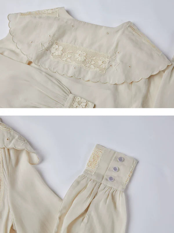 Autumn's Serene Verse Dress