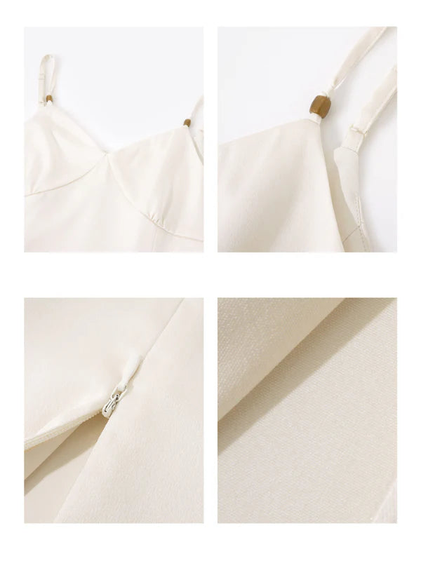 Whispering Petal Satin Top & Embroidered Tulle Skirt