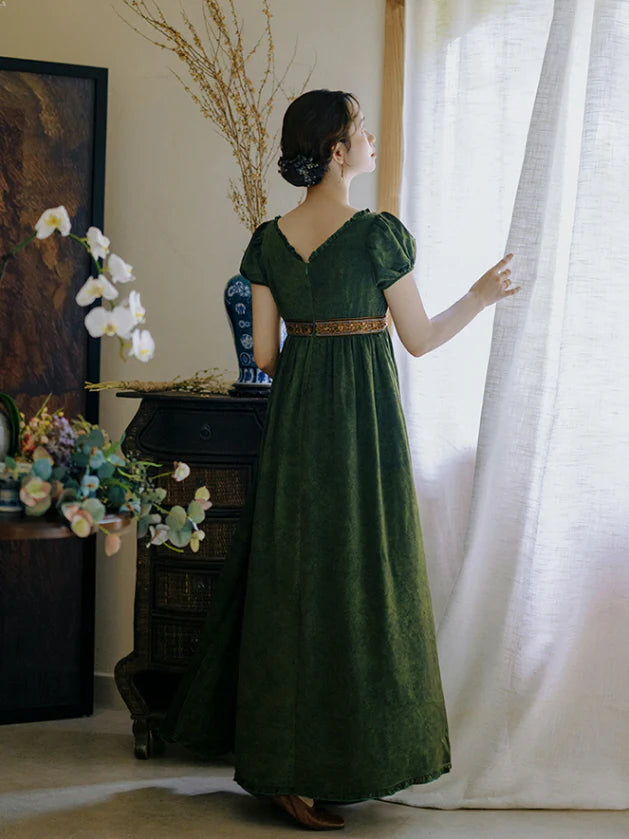 Enchanted Forest Velvet Empire Dress