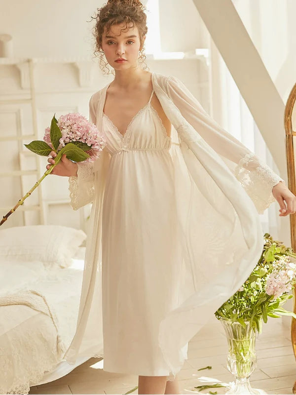 Serene Lace Elegance Nightgown
