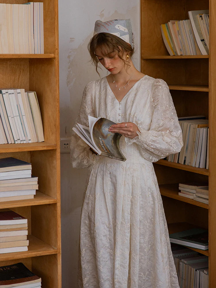 Vintage Embroidered Long Sleeve Dress