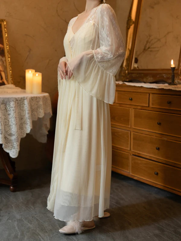 Moonlight Elegance Sheer Lounge Set