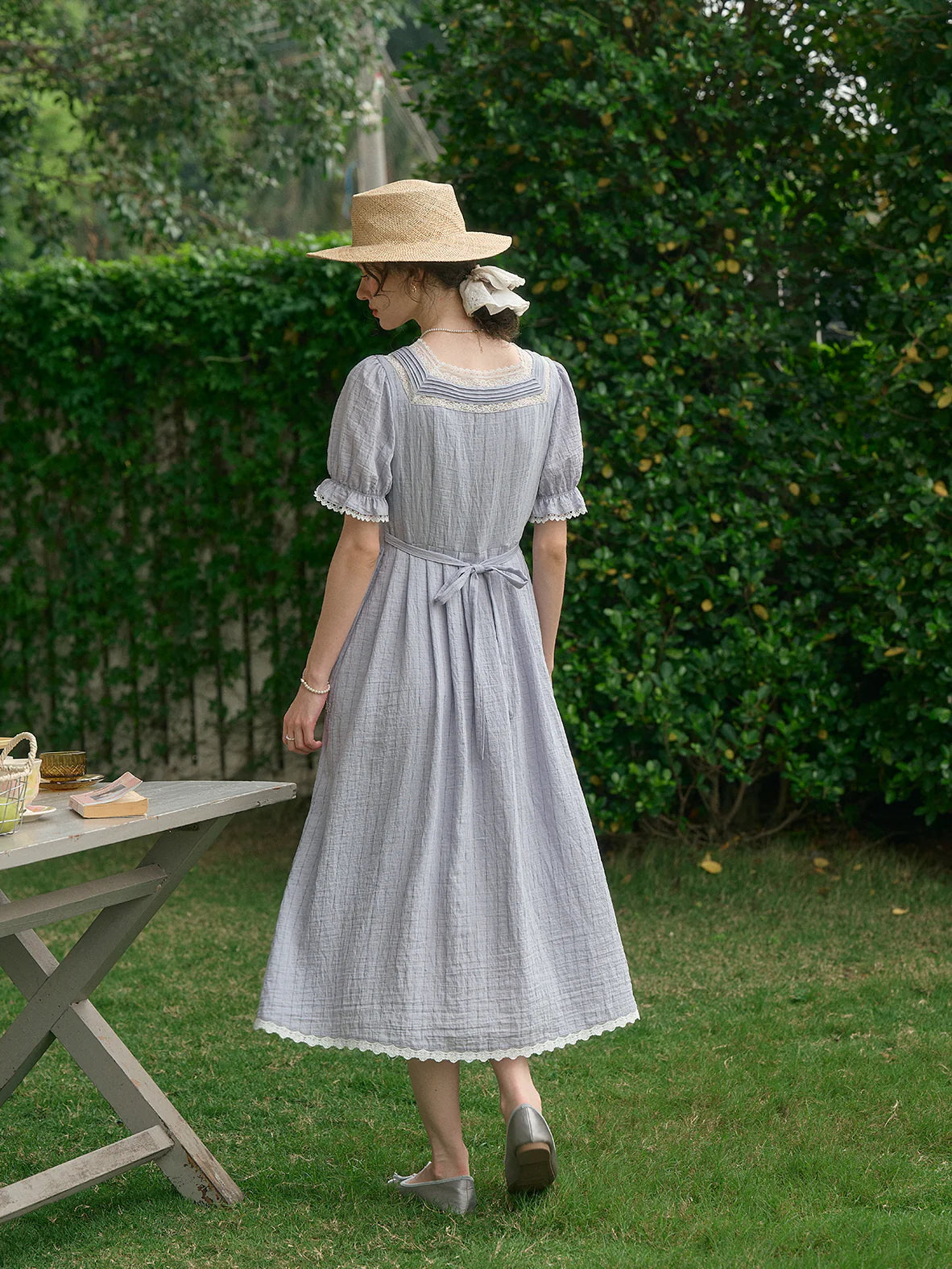Sophia's Lace Whisper Blue Dress