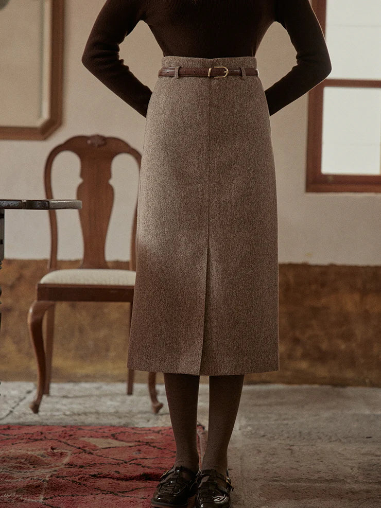 Classic Tweed High-Waist Skirt