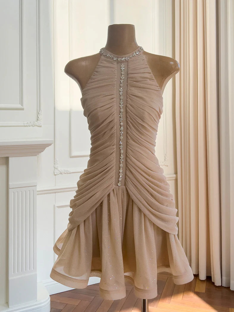 Glitter Blossom Embellished Mini Dress