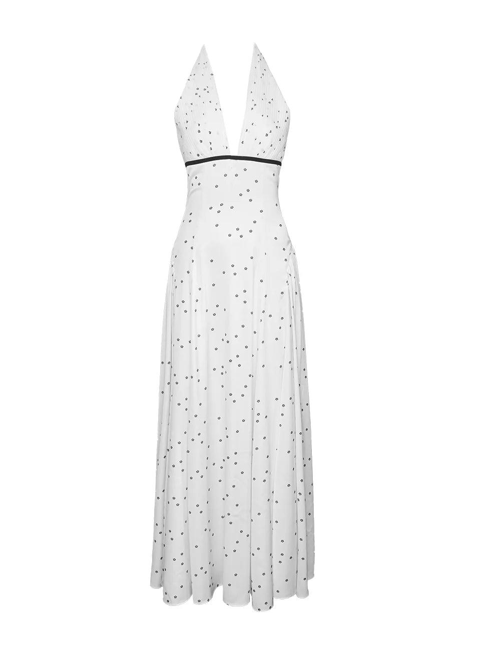 White Polka Dot Halter Dress