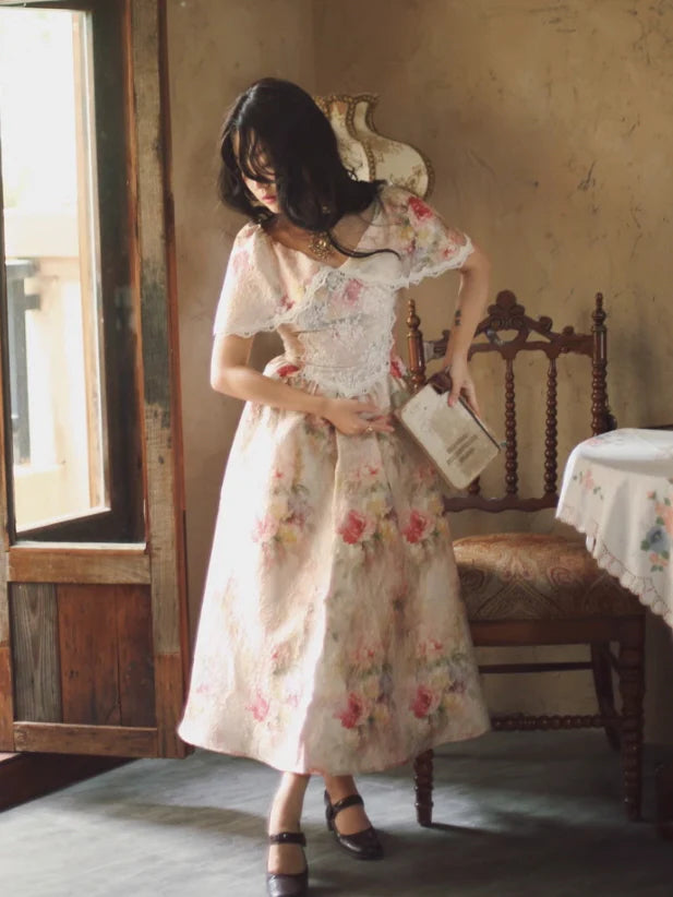 Victorian Floral Lace Elegance Dress
