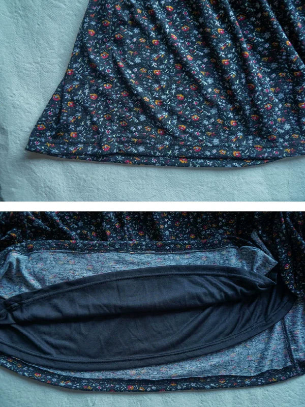 Navy Blossom in Retro Dress