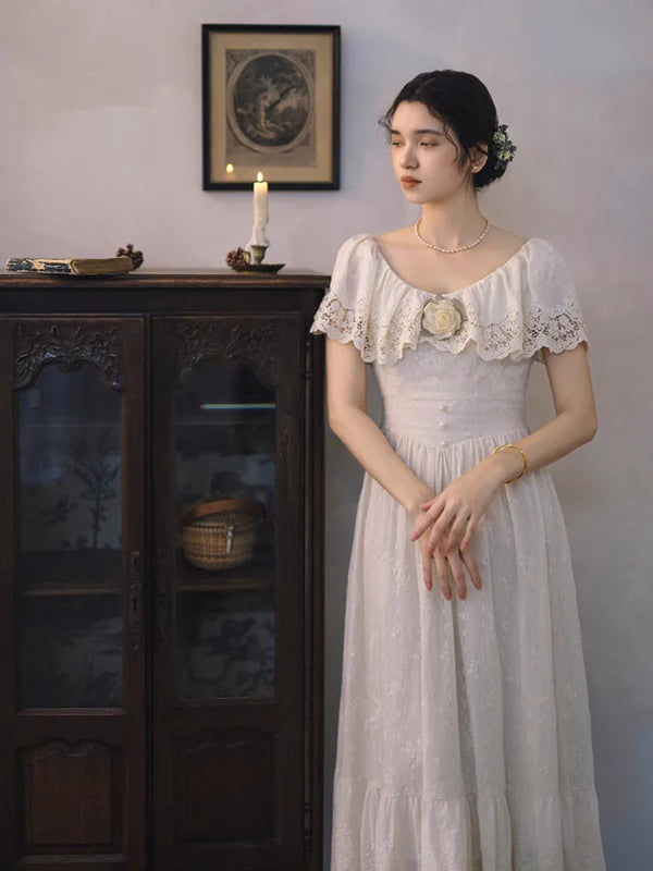 Ivory Whisper Embroidered Dress