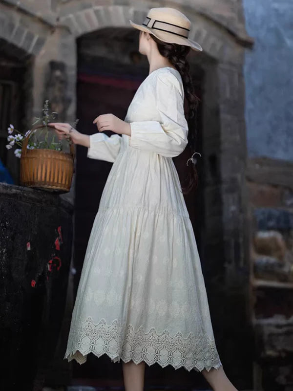Cottage Embroidered Cotton Dress