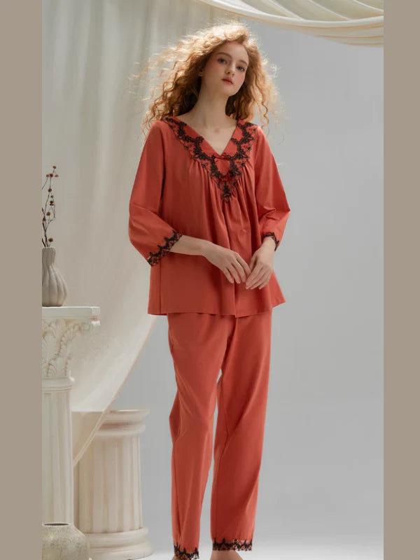 Enchanted Lace-Trim Pajama Set