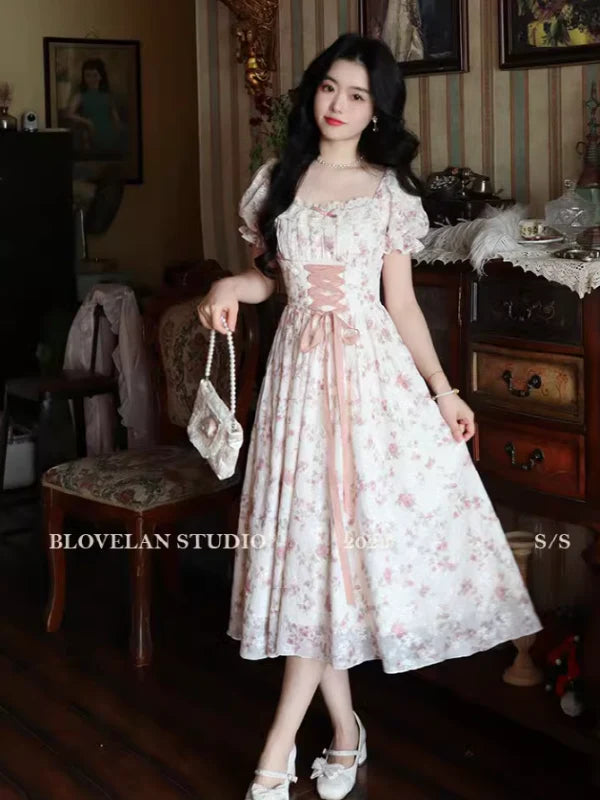 Enchanted Pink Blooms Princess Dress