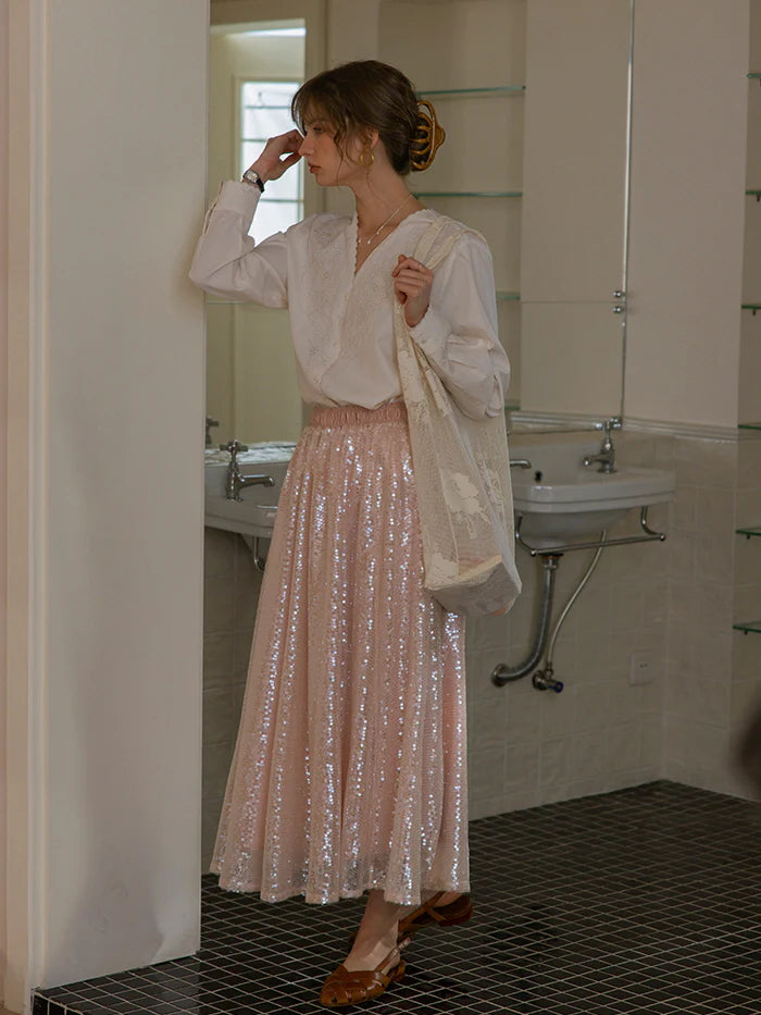 Moonlit Sparkle Sequin Tulle Skirt