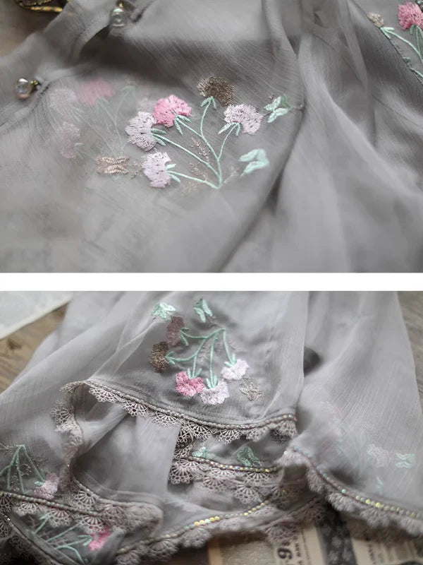 Grey Floral Blossom Dress