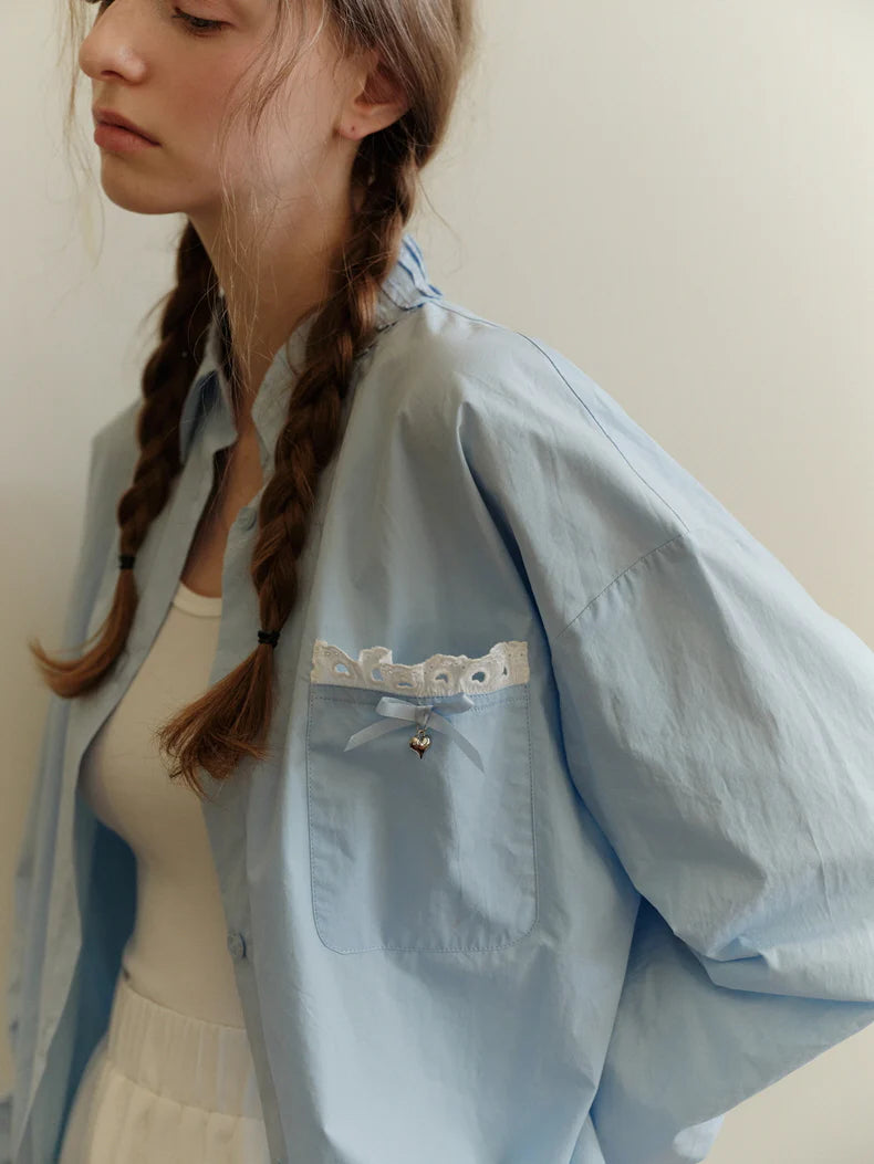 Sky Charm Cotton Blouse