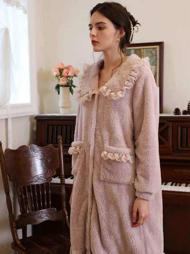 Lavender Ruffled Collar Dream Robe
