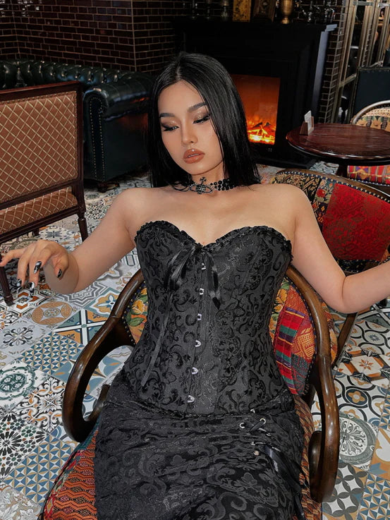Midnight Baroque Corset & Ruffle Skirt