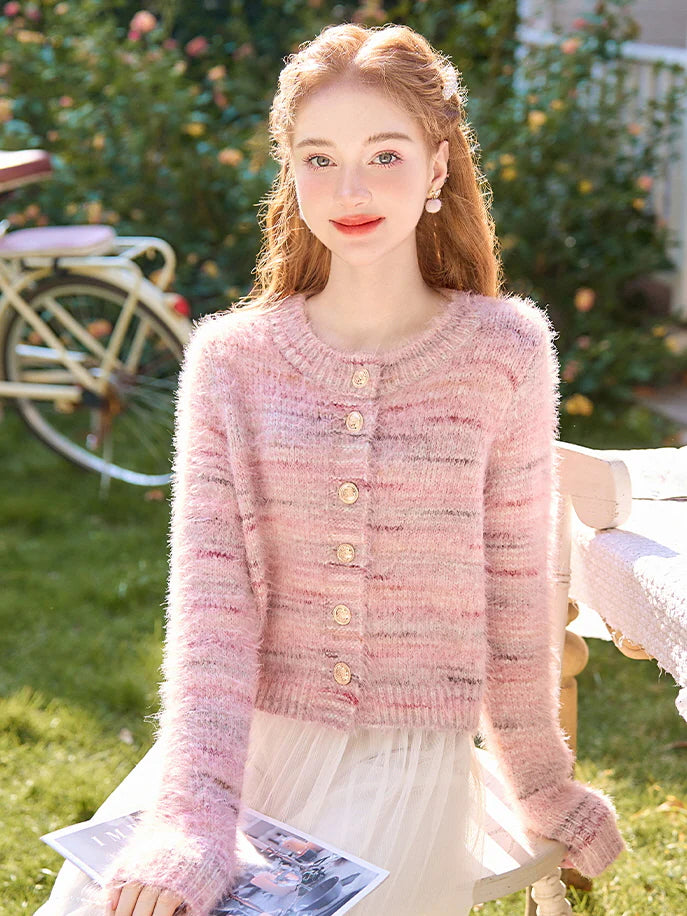 Cozy Dreamy Pink Knit Cardigan