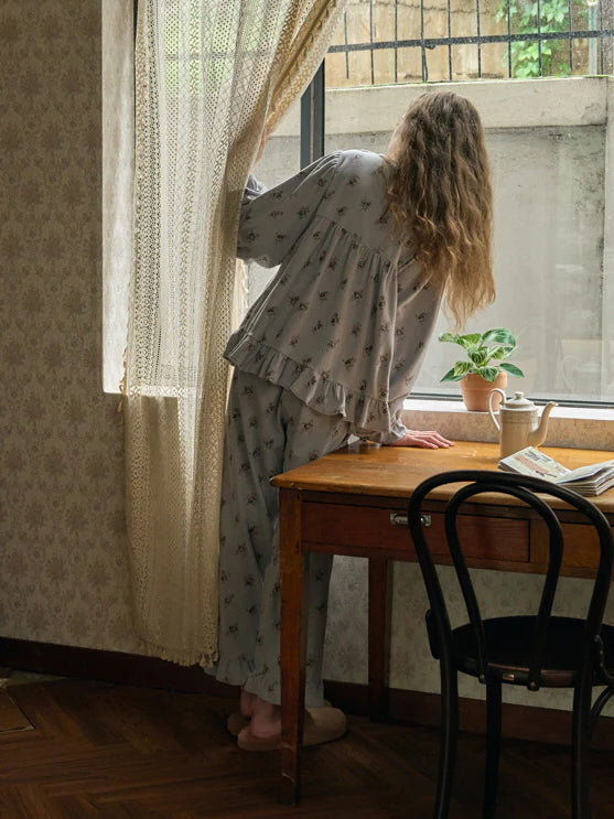 Fleece Rosebud Pajama Set