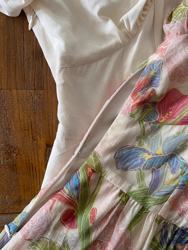 French Style Flower Printed Dress