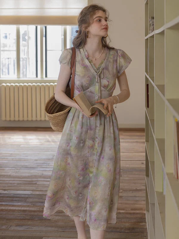 Serene Pastel Floral Dress