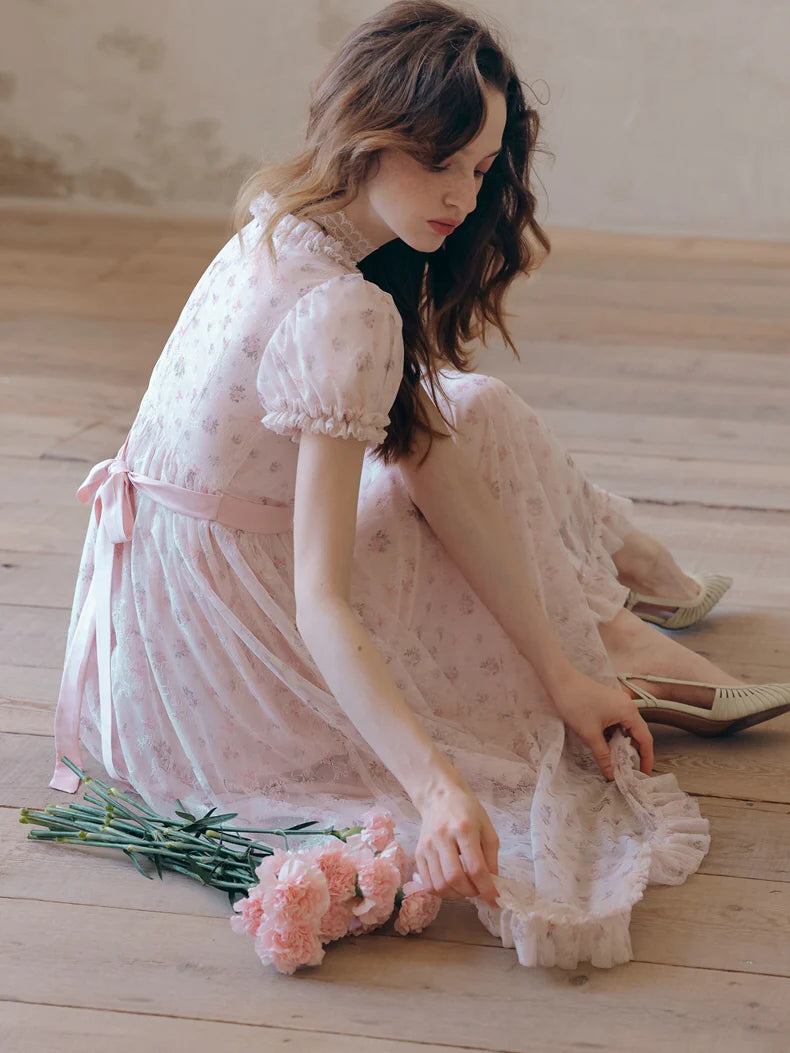 Blush Lace Blossom Dress