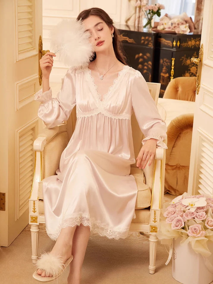 Princess Silky Lace Trim Nightgown