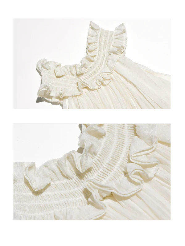 Ethereal Ruffle Halter Dress